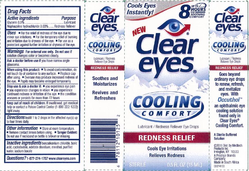PRINCIPAL DISPLAY PANEL
NEW Clear eyes® 
COOLING COMFORT
REDNESS RELIEF
STERILE 0.5 FL OZ (15 ML)
