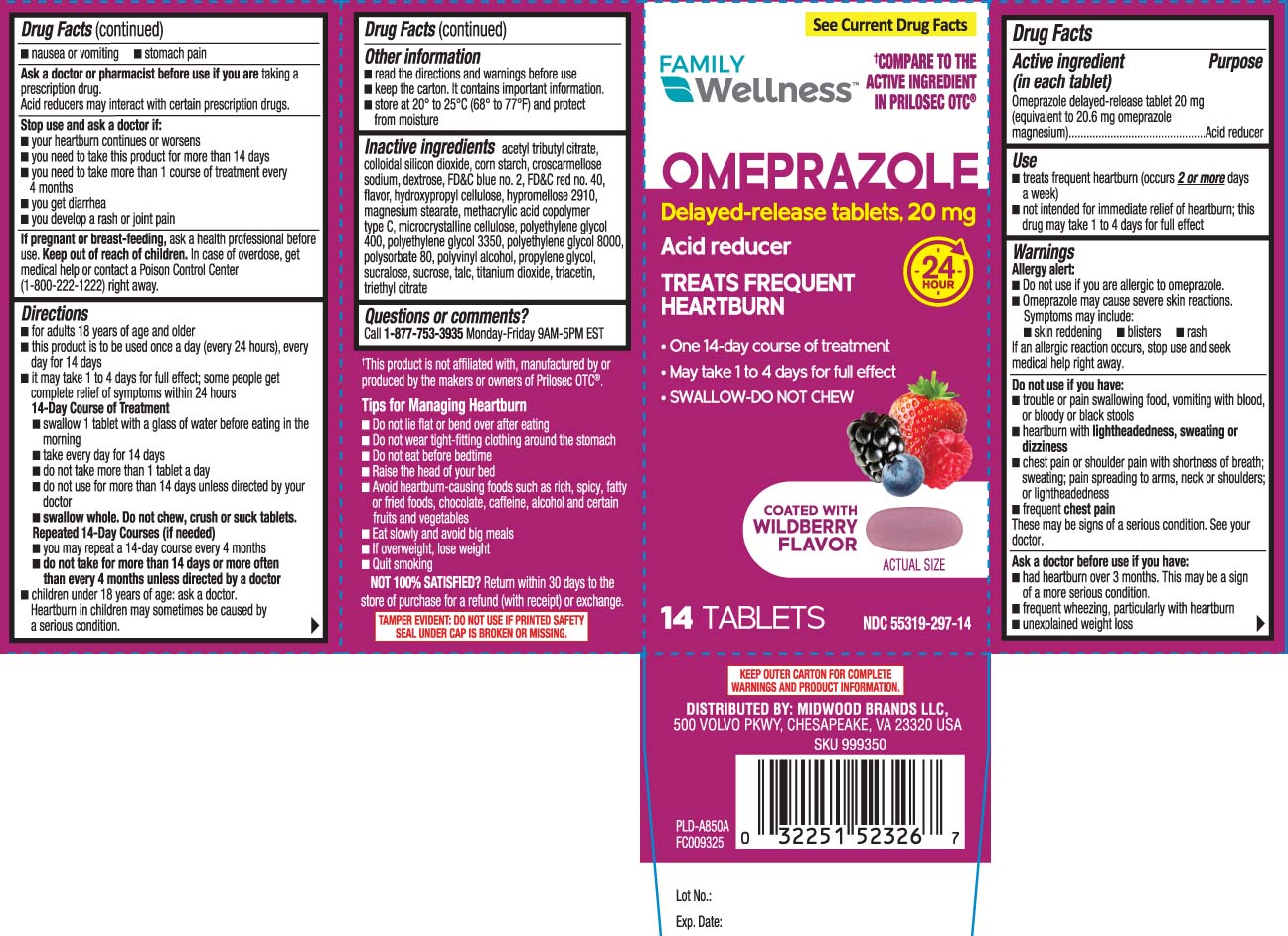 Omeprazole delayed-release tablet 20 mg (equivalent to 20.6 mg omeprazole magnesium