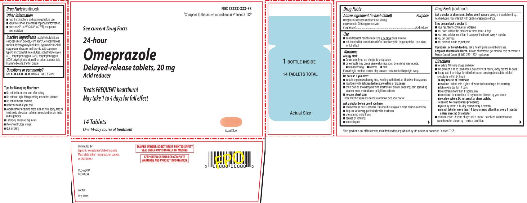 Omeprazole Delayed-Release Tablet 20 mg (equivalent to 20.6 mg omeprazole magnesium)