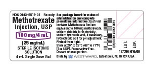 Methotrexate Injection, USP 100 mg/4 mL vial label