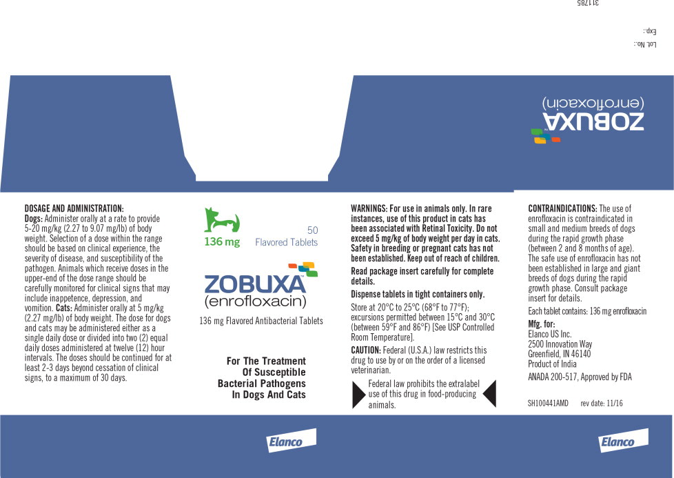 Principal Display Panel - Zobuxa 136 mg 50 Tablets Carton Label
