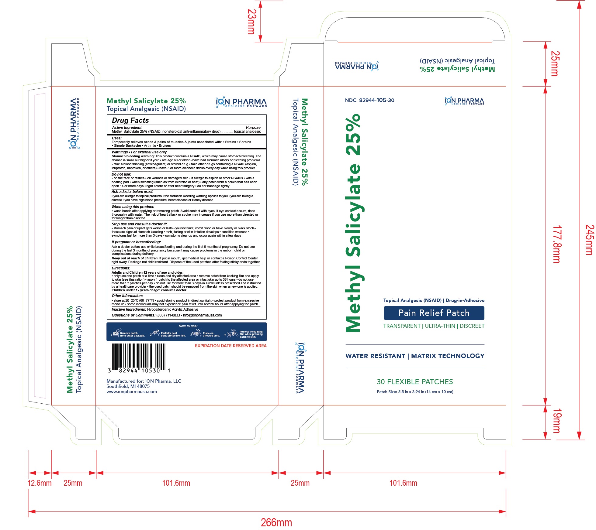 Methyl Salicylate 25% Patch Box Artwork 82944-105-30