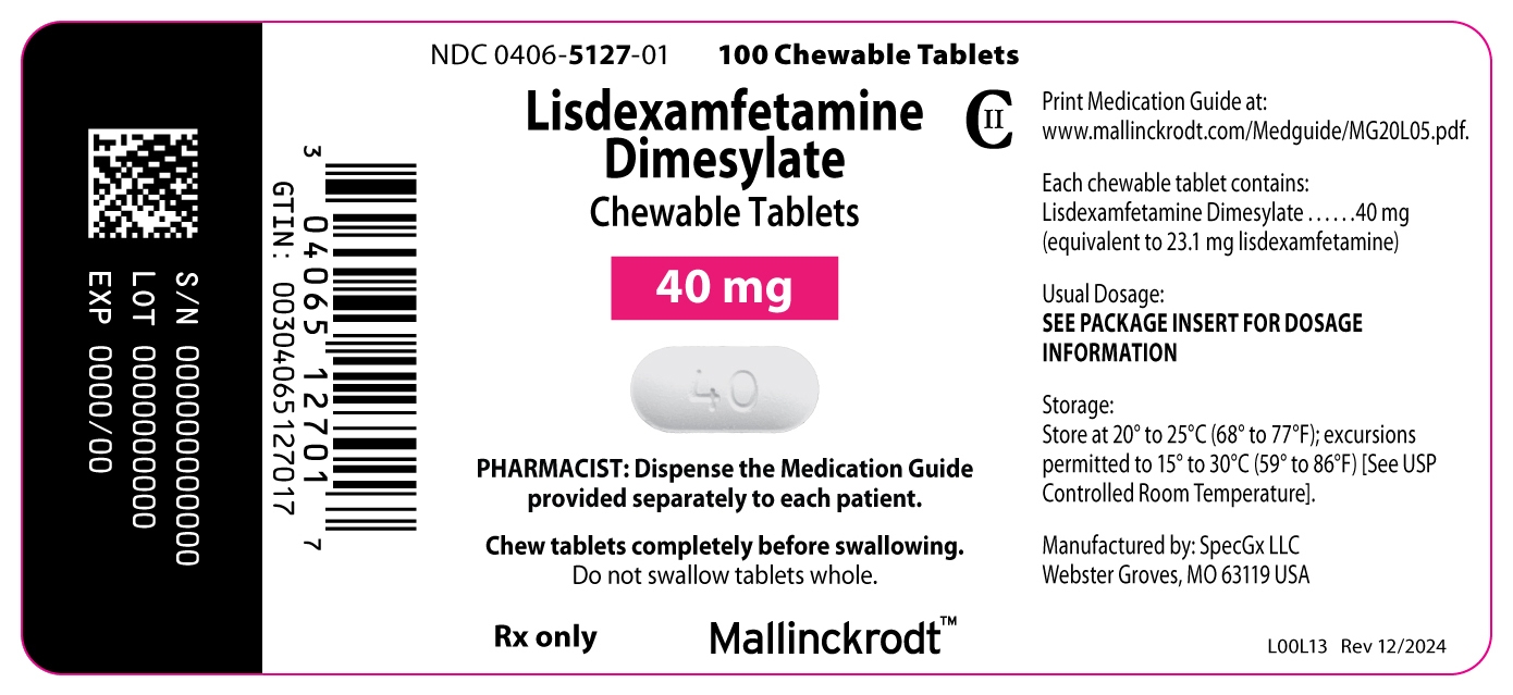 Lisdexamphetamine 40 mg Tablet