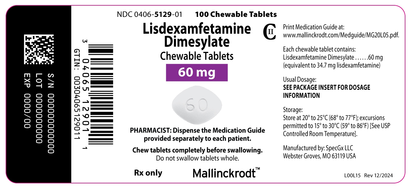 Lisdexamphetamine 60 mg Tablet