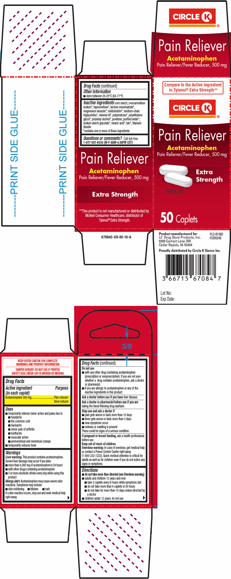 Principal Display Panel - 500 mg Caplet Bottle Carton