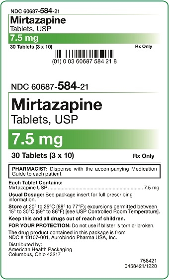 7.5 mg Mirtazapine Tablets Carton