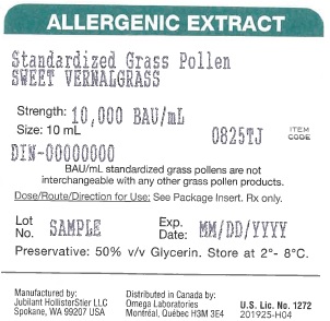 Standardized Grass Pollen, Kentucky Bluegrass 50 mL, 100,000 BAU/mL Vial Label