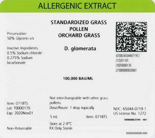 Standardized Grass Pollen, Orchard Grass 5 mL, 100,000 BAU/mL Carton Label