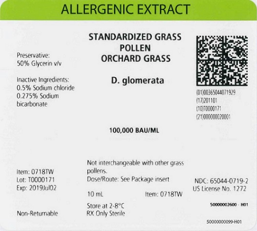 Standardized Grass Pollen, Orchard Grass 10 mL, 100,000 BAU/mL Carton Label