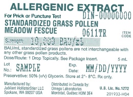 Standardized Grass Pollen, Bermuda Grass 10 mL, 10,000 BAU/mL Vial Label