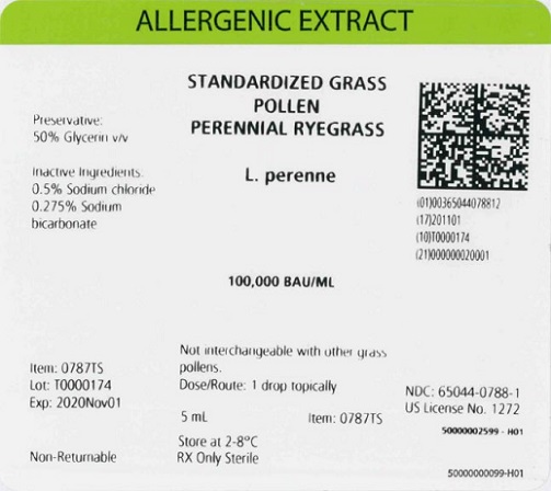 Standardized Grass Pollen, Perennial Ryegrass 5 mL, 100,000 BAU/mL Carton Label