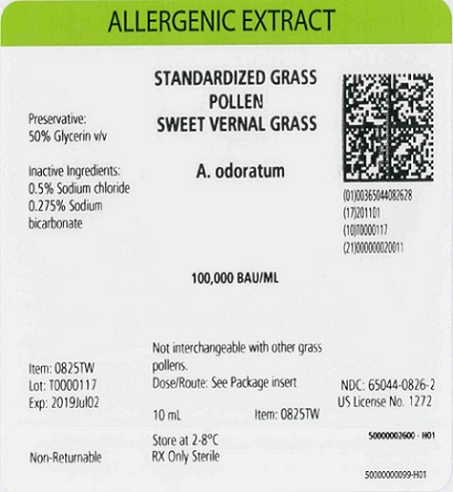 Standardized Grass Pollen, Sweet Vernal Grass 10 mL, 100,000 BAU/mL Carton Label