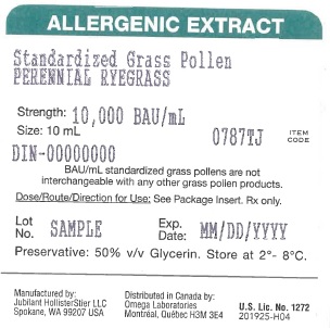 Standardized Grass Pollen, Kentucky Bluegrass 10 mL, 100,000 BAU/mL Vial Label