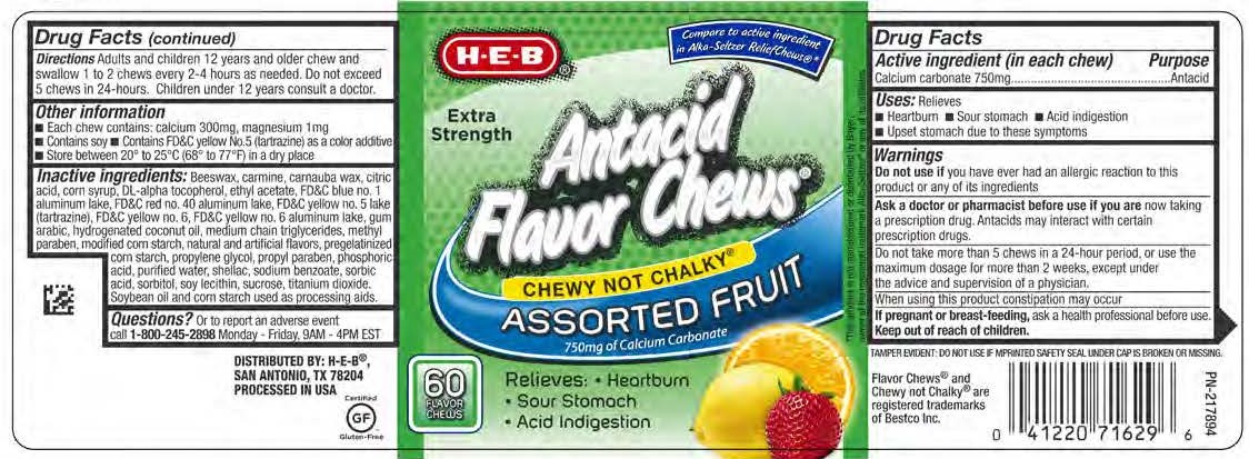 HEB Antacit Fruit Chews 60ct