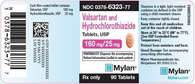 Valsartan and Hydrochlorothiazide Tablets, USP 160 mg/25 mg Bottle Label