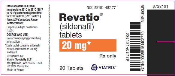 Bottle Label Revatio 20 mg