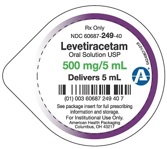 500 mg/5 mL Levetiracetam Oral Solution Cup Lid - 5 mL