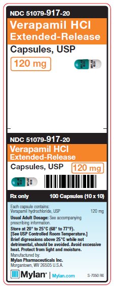 Verapamil HCl Extended-Release 120 mg Capsules Unit Carton Label