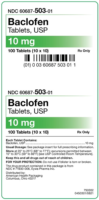 10 mg Baclofen Tablets Carton