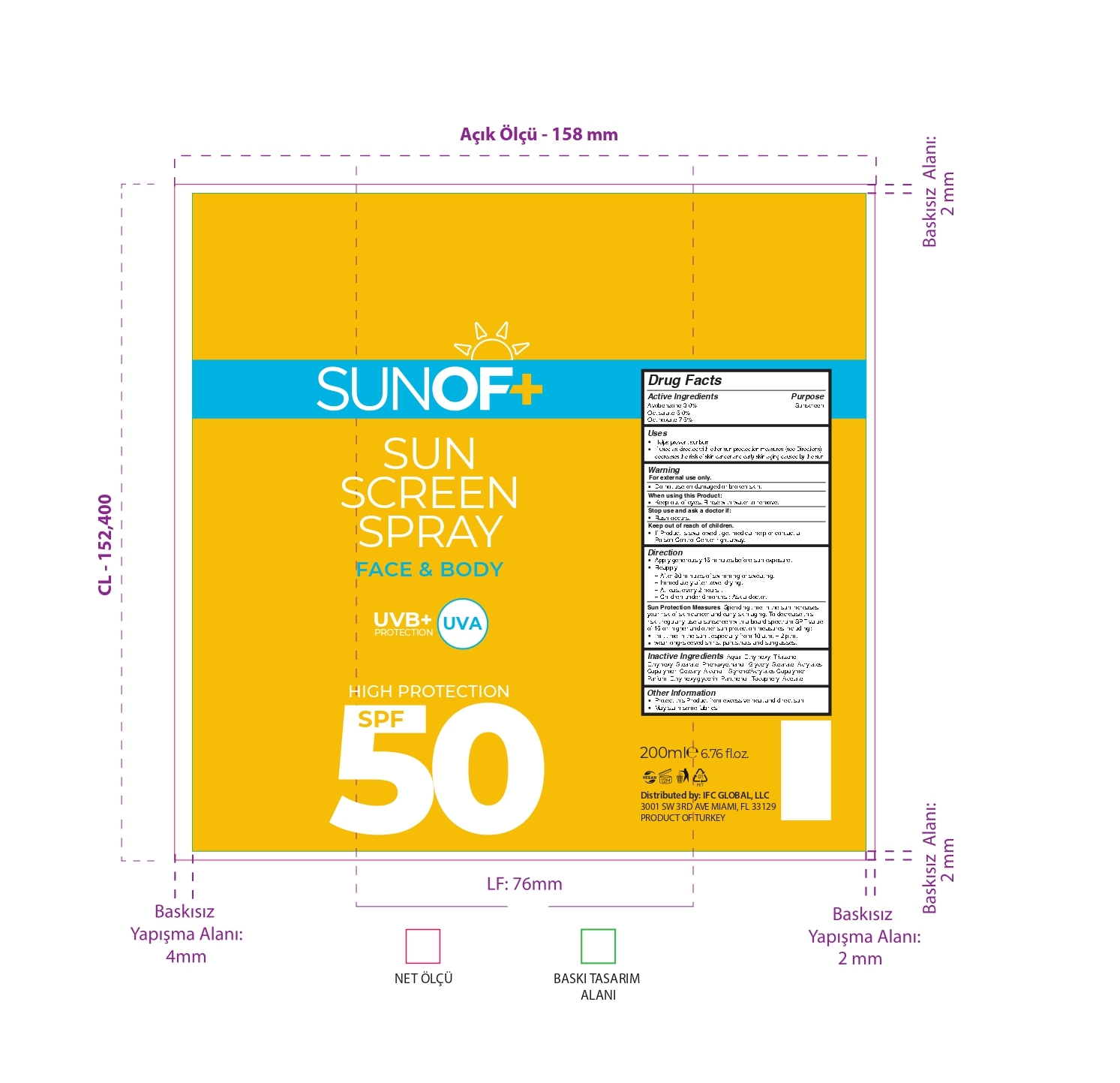 spf50 Label