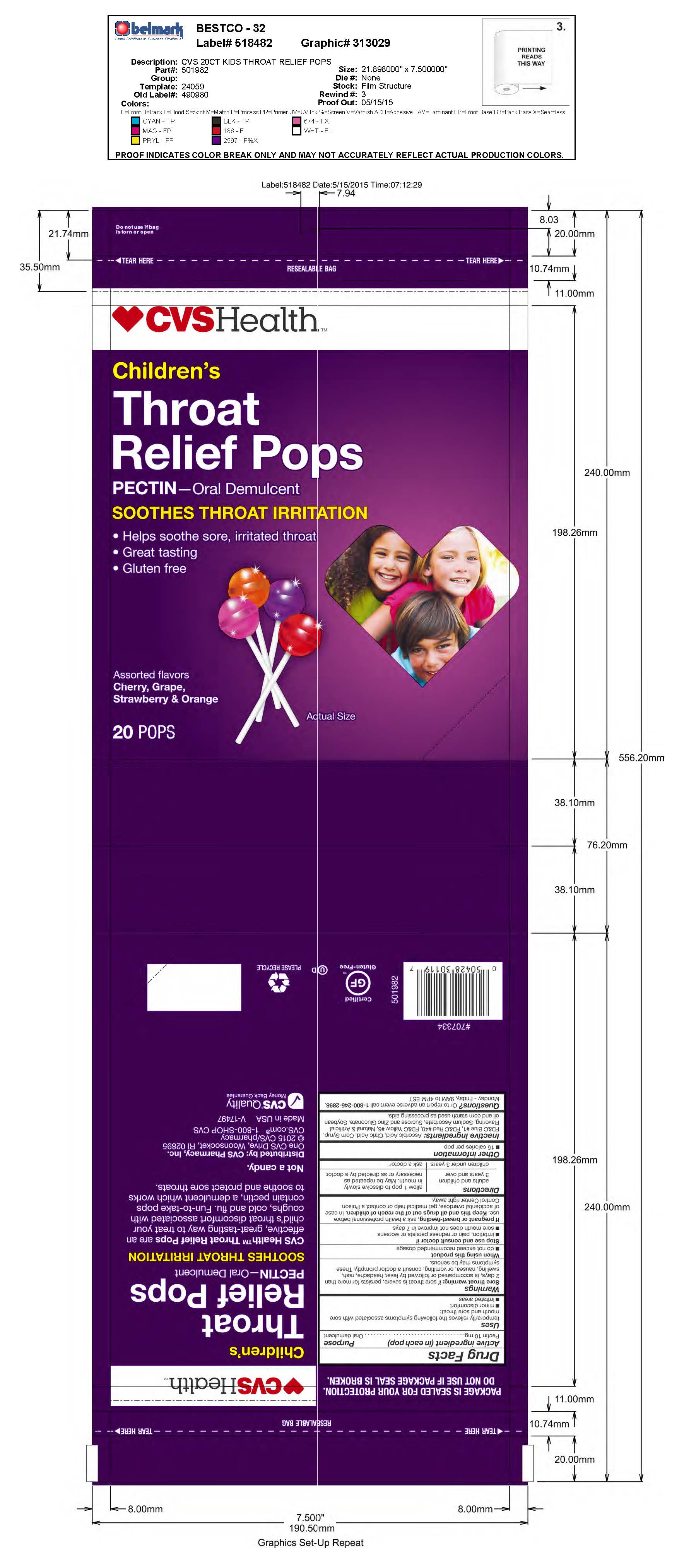 CVS Throat Relief Lollipops 20ct