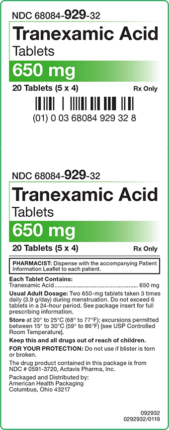 Tranexamic Acid Tablets 650 mg Carton Label
