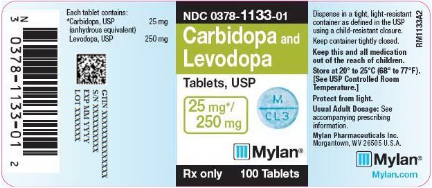 Carbidopa and Levodopa Tablets 25 mg/250 mg Bottle Label