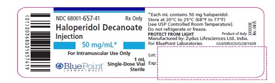 Vial Label Haloperidol Decanoate Injection 50mg per ml