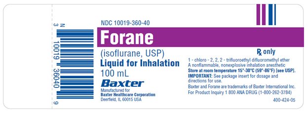 Forane Container Label, NDC: <a href=/NDC/10019-360-40>10019-360-40</a>