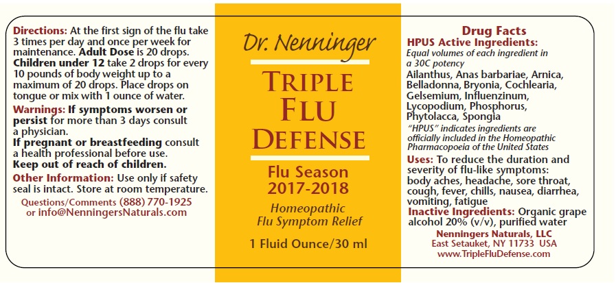 Triple Flu Defense Label