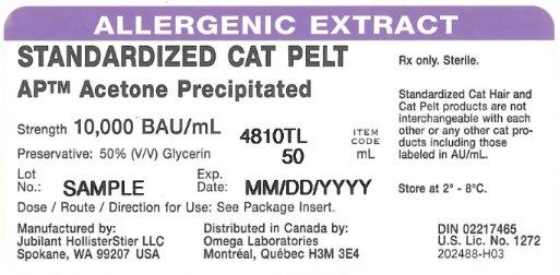 Standardized AP Cat Pelt 5 mL, 10,000 BAU/mL Carton Label