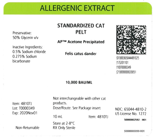 Standardized AP Cat Pelt 10 mL, 10,000 BAU/mL Carton Label