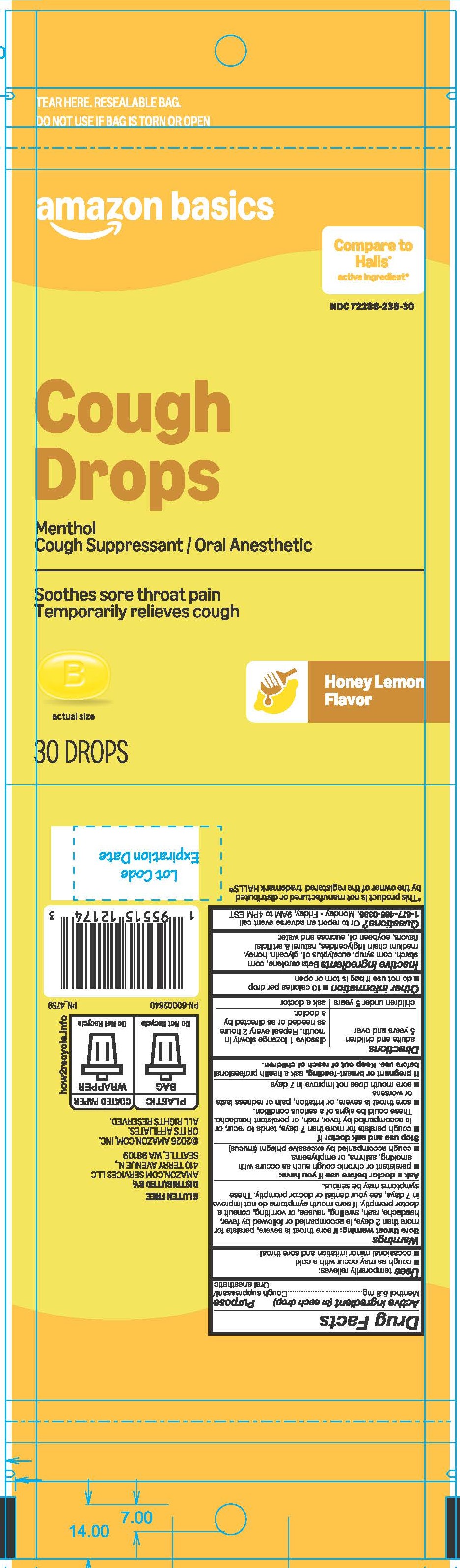 Amazon Basics Honey Lemon 30ct Cough Drops
