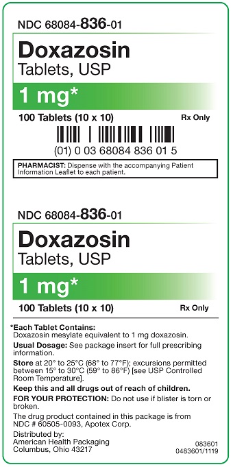 1 mg Doxazosin Tablets Carton - 100UD