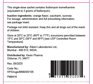 Fosfomycin Tromethamine Sachet Back