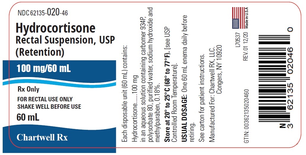 Hydrocortisone Rectal Suspension, USP 100 mg/60 ml - NDC: <a href=/NDC/62135-020-46>62135-020-46</a> - Container