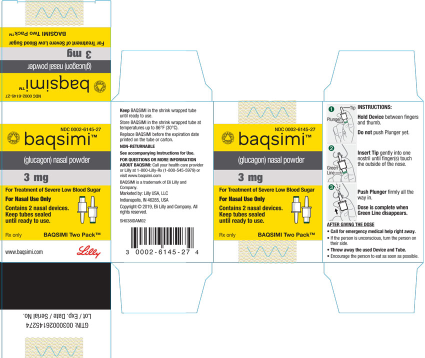 PACKAGE LABEL – Baqsimi 3 mg Nasal Powder Two Pack
