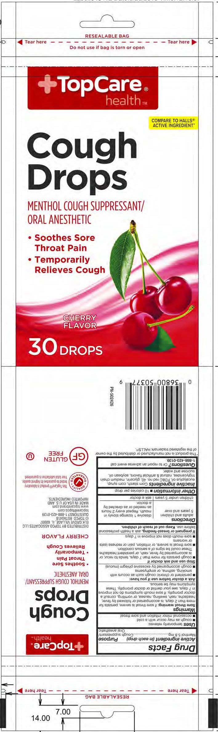 TopCare Cherry 30ct Cough Drops