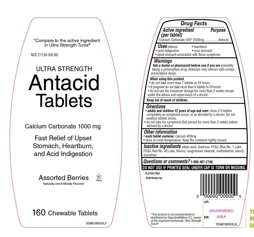 Ultra Strength Antacid Calcium Carbonate 160 Chewable Tablets