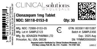 Clonazepam 1mg tablet 30ct blister card