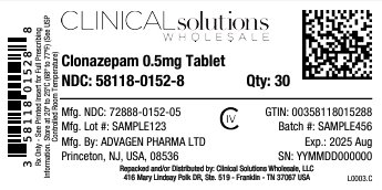 Clonazepam 0.5mg tablet 30ct blister card