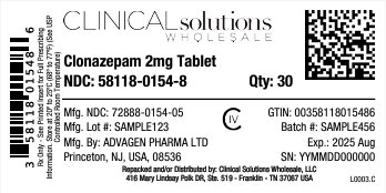 Clonazepam 2mg tablet 30ct blister card