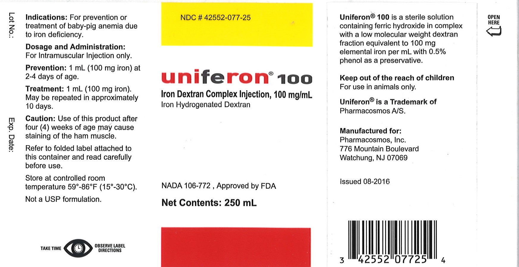 Uniferon 100 250mL Label