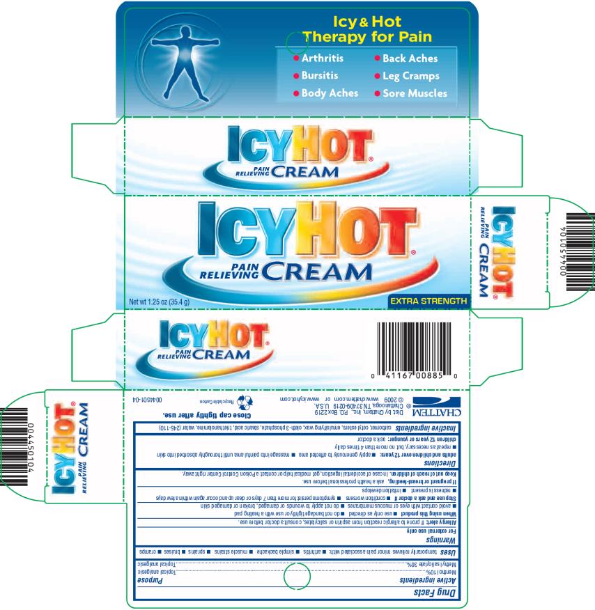 PRINCIPAL DISPLAY PANEL
ICYHOT® PAIN RELIEVING CREAM
Net wt 1.25 oz (35.4 g)
EXTRA STRENGTH