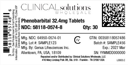 Phenobarbital 32.4mg Tablets 30ct blister card