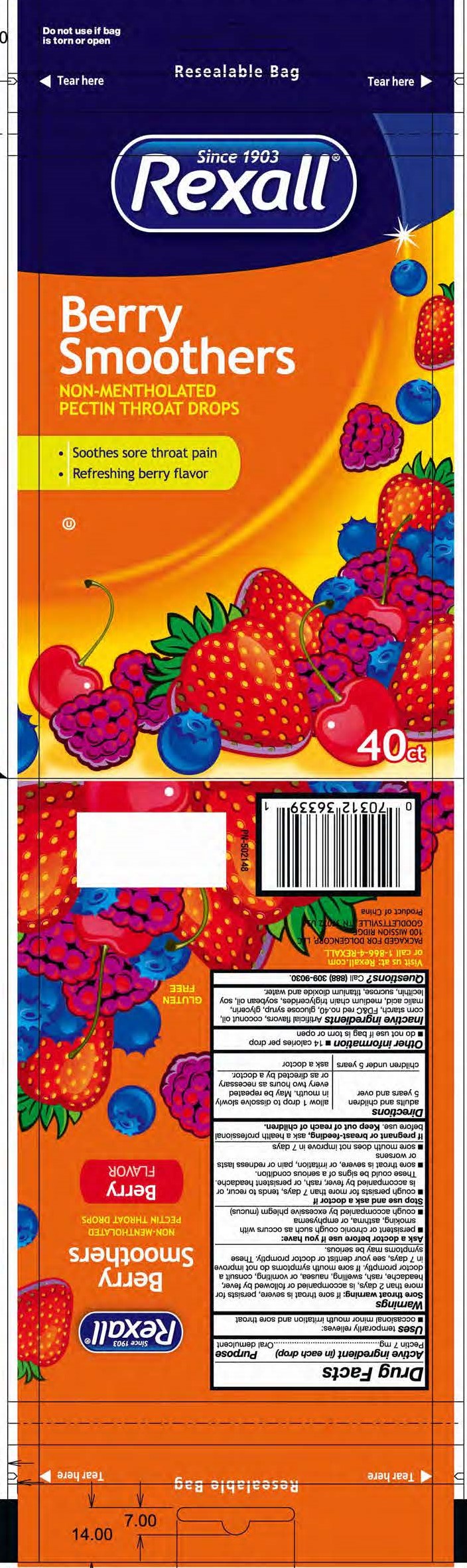 Rexall Berry Soother 40ct Throat Drop