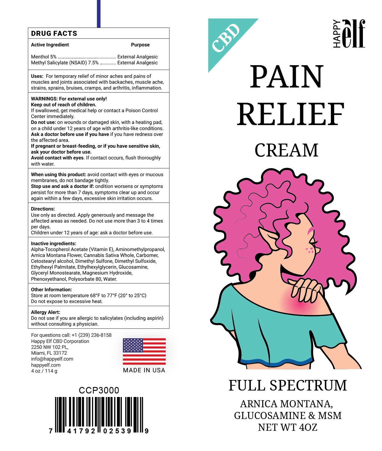 CBD Pain Cream Tube Label