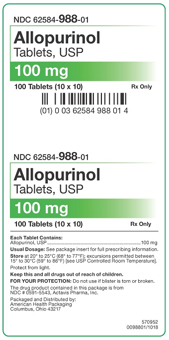 100 mg Allopurinol Tablets Carton