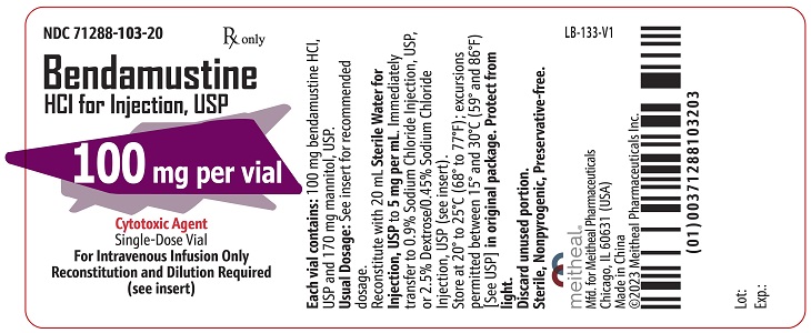 PRINCIPAL DISPLAY PANEL – Bendamustine HCl for Injection, USP 100 mg Vial Label