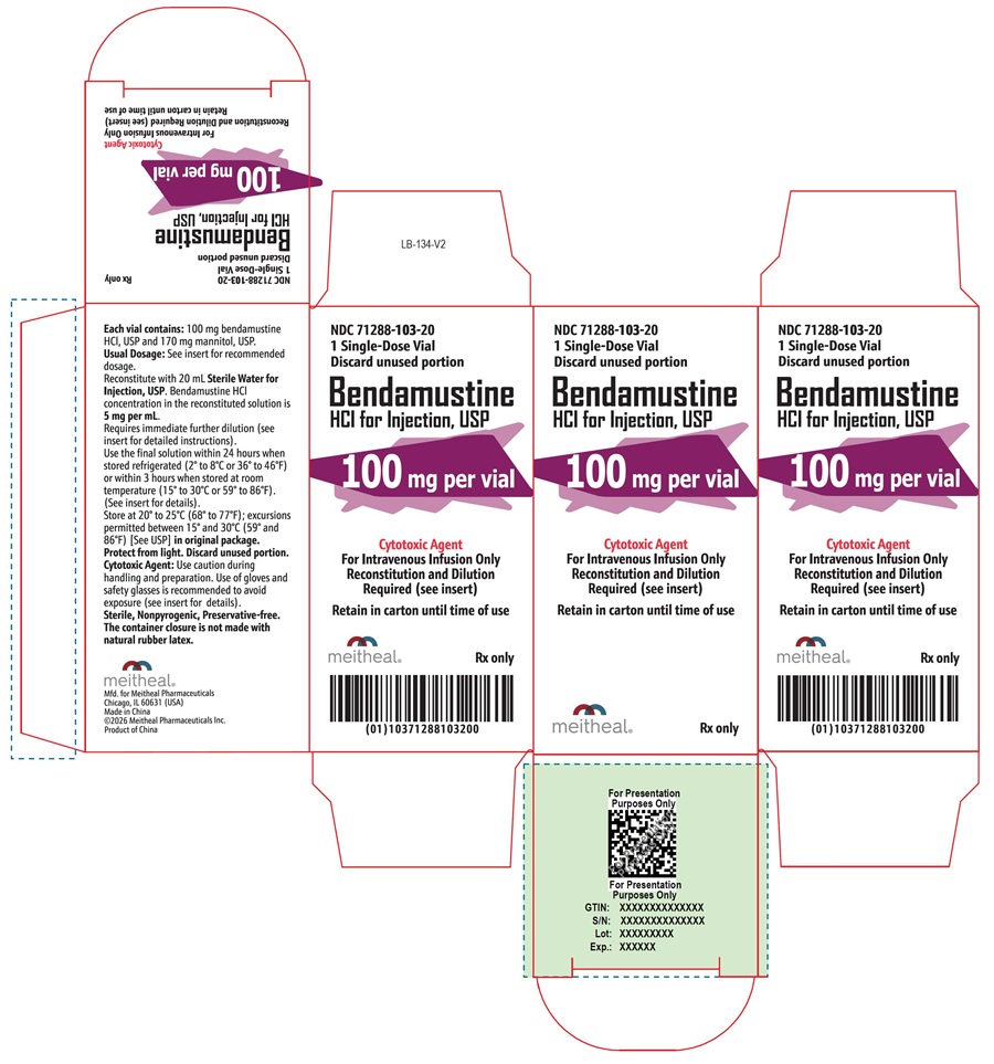 PRINCIPAL DISPLAY PANEL – Bendamustine HCl for Injection, USP 100 mg Carton